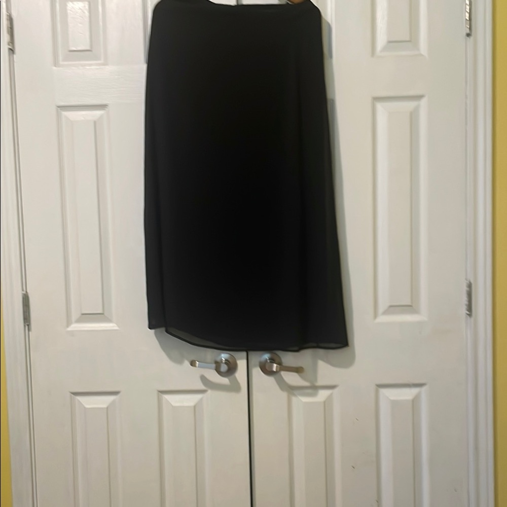 Express Black Asymmetrical Pencil Skirt Midi Length